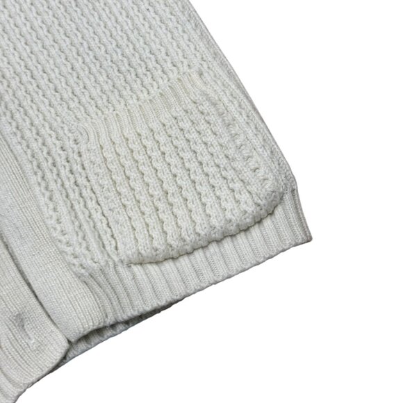 Women’s Cardigan sweater white wool y2k open closure - Picture 3 of 5